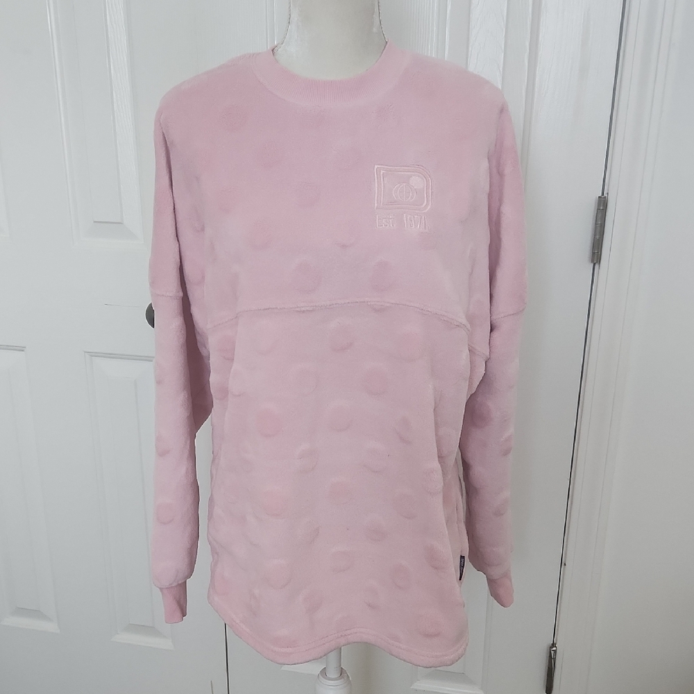 Disney Spirit Jersey Pink Fluffy Soft Polka Dots Medium